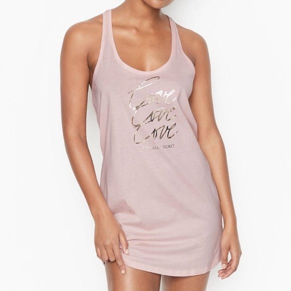 ISO * Victoria’s Secret Cotton Sleep Slips Tank Top Dress - Picture 4 of 5